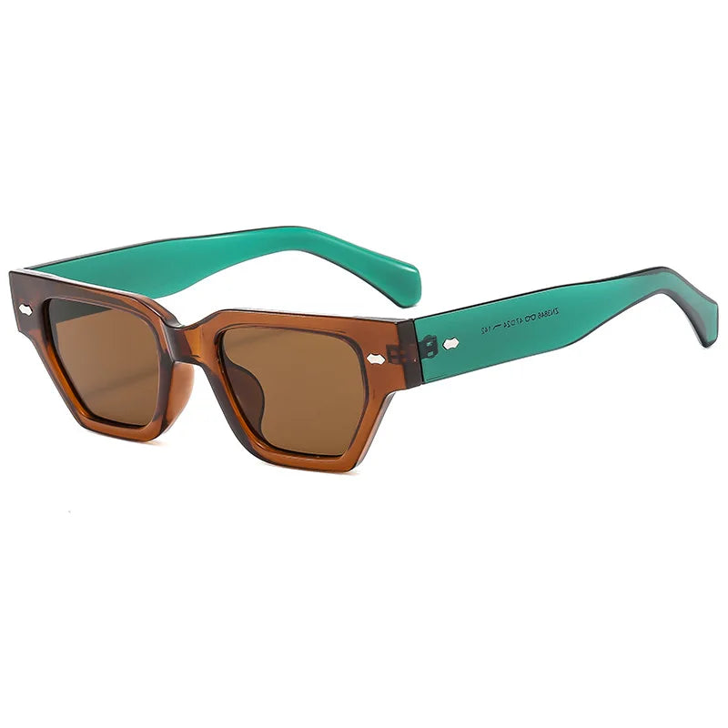 JNPCXI Retro Cat Eye Women Sunglasses Fashion Rivets Men Black Yellow Shades UV400 Sun Glasses