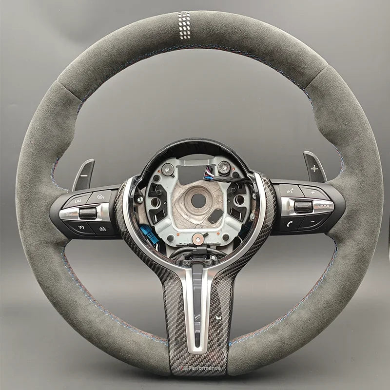 M Sport Carbon Trim Full Alcantara Steering Wheel for BMW F01 F10 F20 F22 F30 F31 F32 M2 F87 M3 F80 M4 F82 F90 X5 F15 F16