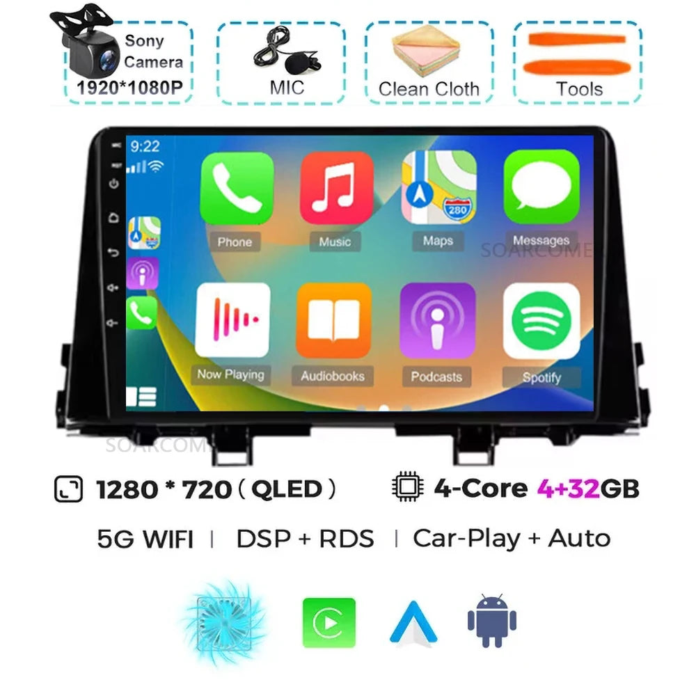 Android 15 For Kia Morning 3 Picanto 2015-2020 2K QLED Android Car Radio Multimedia Video Player GPS Stereo 4G CarPlay Head Unit