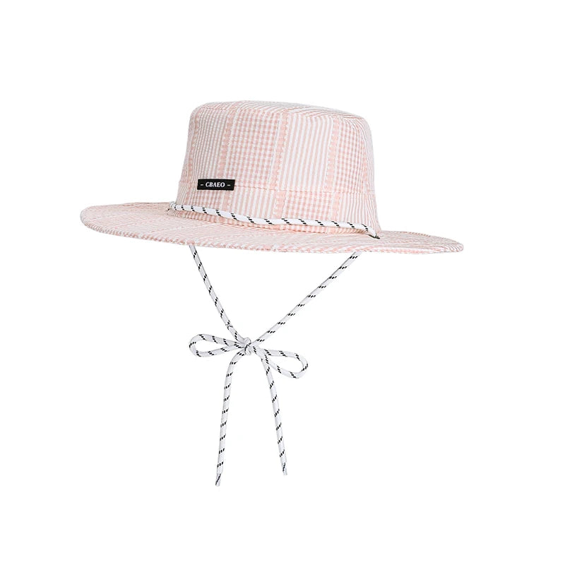 6149-New summer outdoor women's casual fashionable striped boater hat for going to the beach or on thesand.Largebrimmedsunhatfor