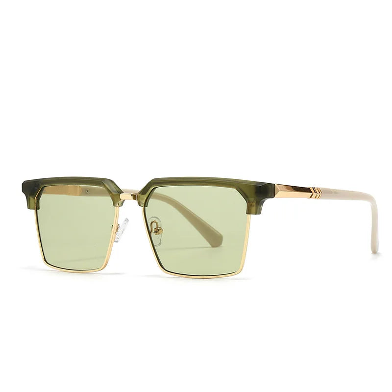 JNPCXI Square Women Fashion Sunglasses Gradient Men Vintage Blue Sun Glasses Shades UV400