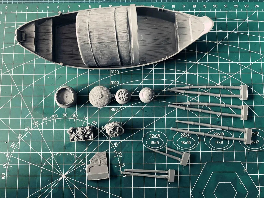 1:35 resin gray soldier model Vietnam war Vietnam boat unassembled & uncolored