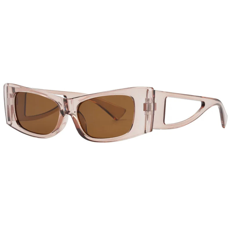 JNPCXI New Retro Cat Eye Women Sunglasses Fashion Black Orange Shades UV400 Men Trending Rivets Punk Sun Glasses