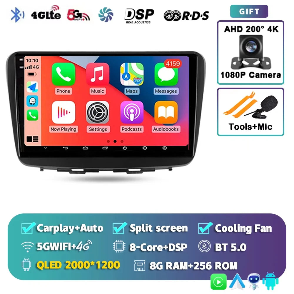 For Suzuki Baleno 2 2015 - 2022 2K 12+256 QLED Android 15 CarPlay Car Radio Multimedia Video Player GPS stereo Head Unit 4G WIFI