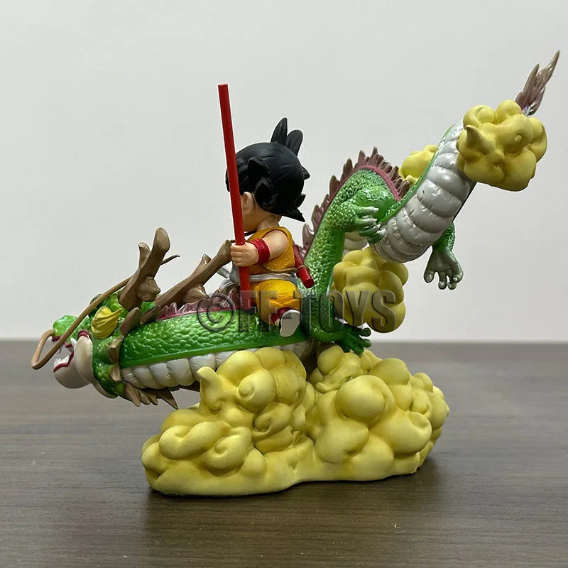 Anime Dragon Ball Son Goku With Shenlong Figure Shenron Action Figure 14cm Pvc Statue Collection Model Toys Gifts