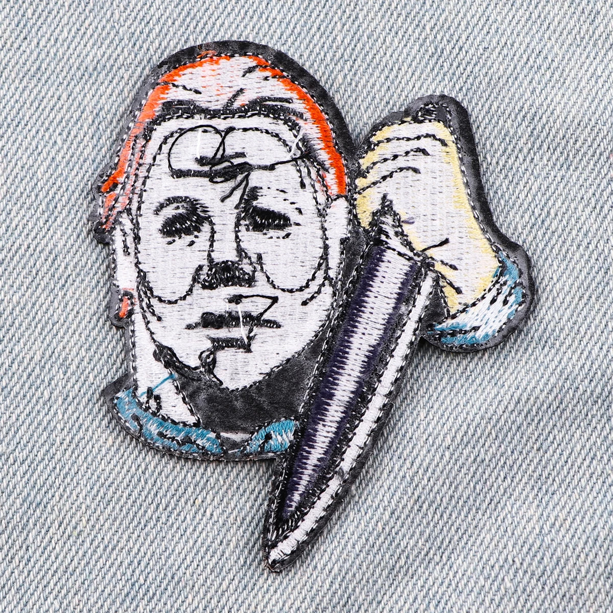 Halloween Patch Horror Movie Embroidered Patches For Clothing Punk Stripes Iron On Patches On Clothes DIY Badges On Backpack