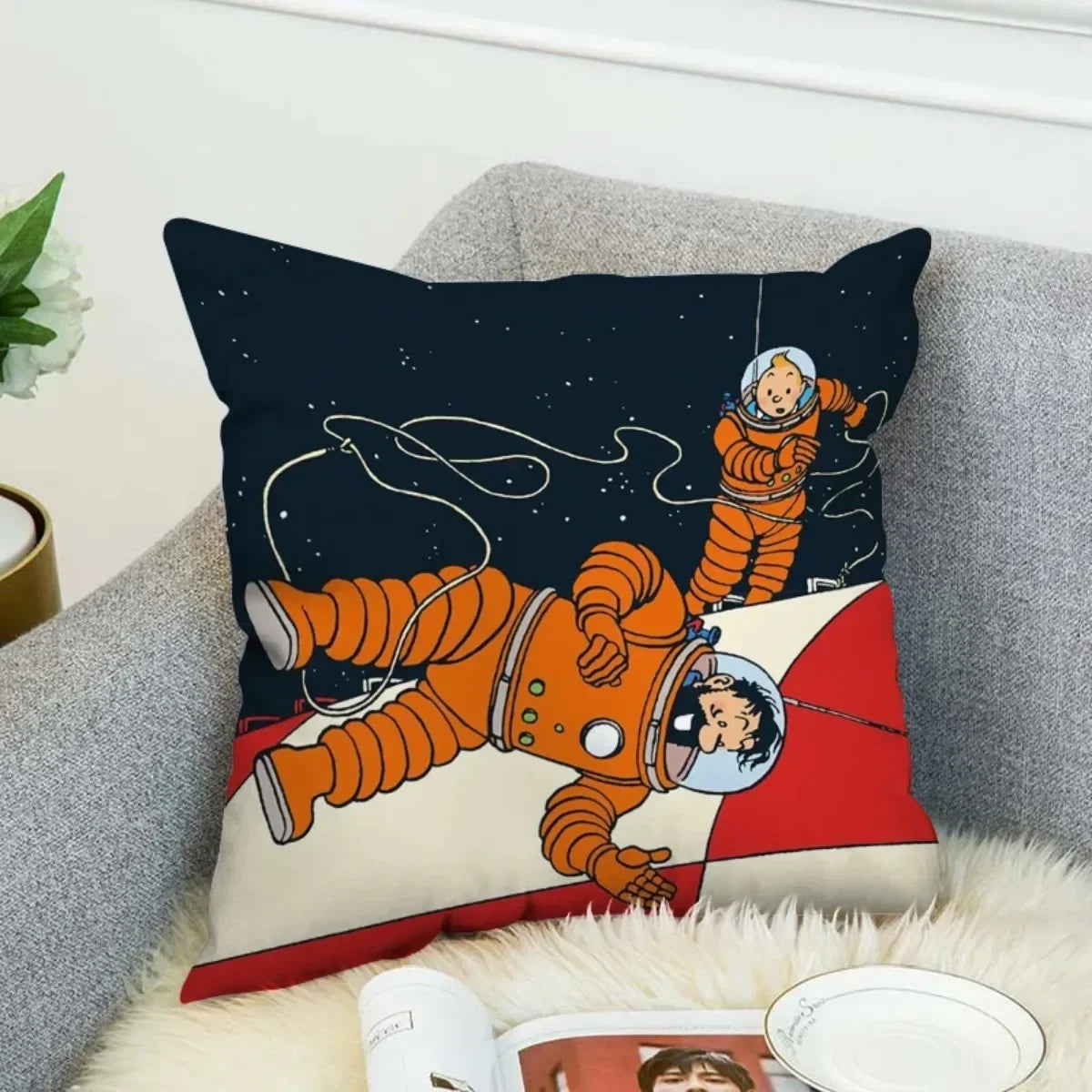Anime Tintin Cushion Cover Pillowcases Home Decor Decorative Pillows for Sofa M4