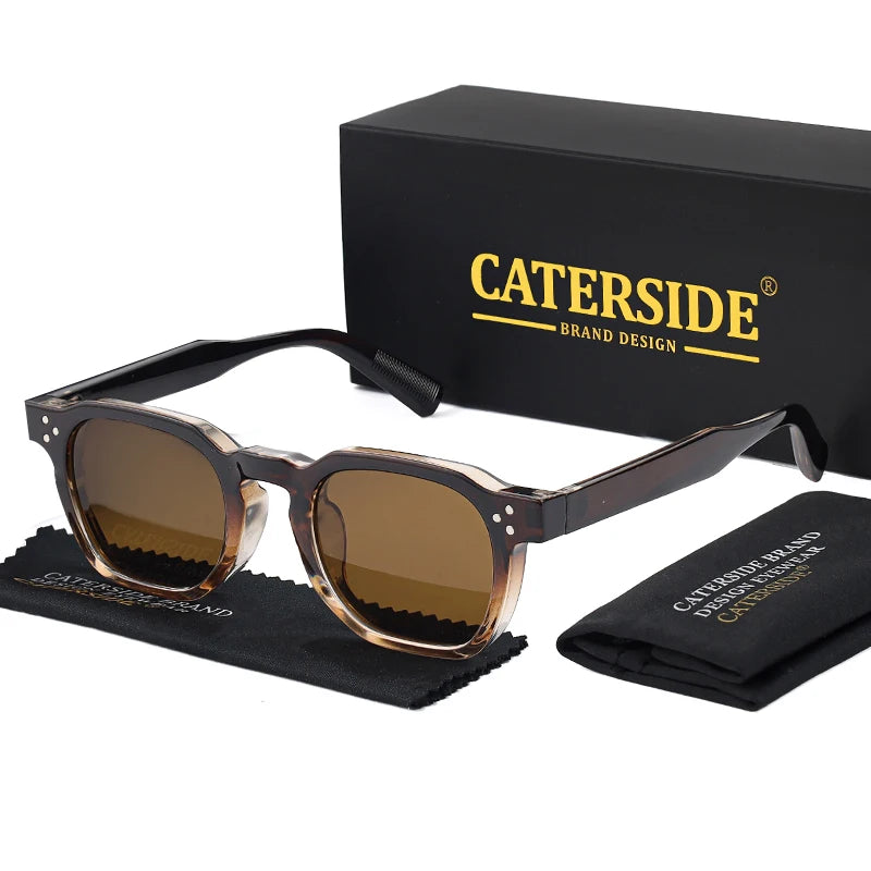 CATERSIDE Retro Square Sunglasses Men Punk Fashion Brand Sun Glasses for Women Travel Party UV400 Summer Style Lunette De Soleil