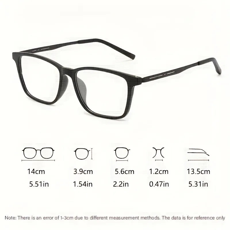 Unisex Retro Business Style Reading Glasses Rectangular Frame +1.0 to +3.0 Magnification for Elderly Ideal for Reading Work