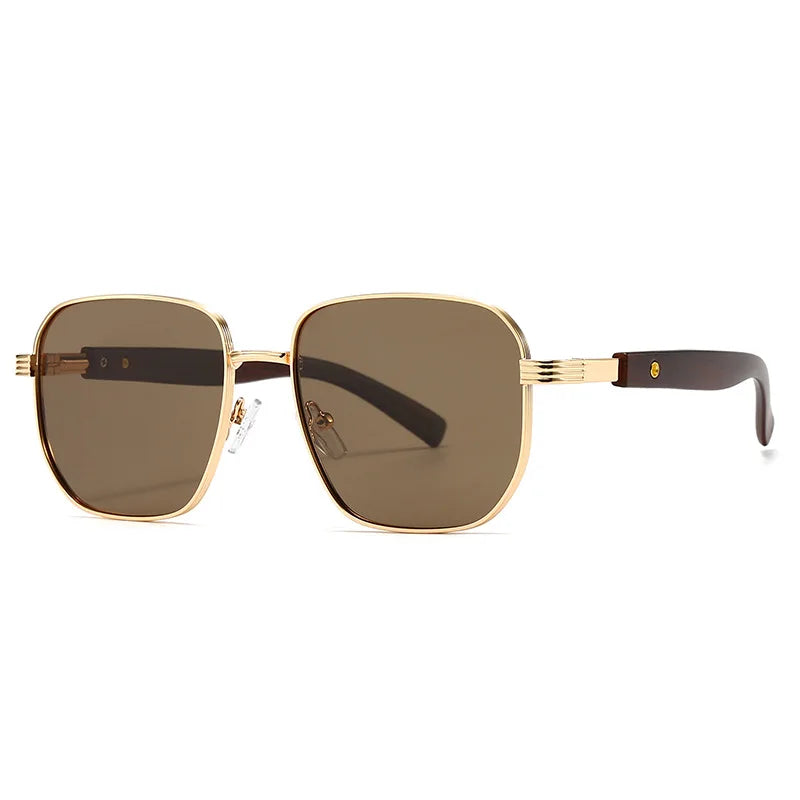 JNPCXI Polarized Fashion Square Sunglasses Men Retro Rivets Silver Blue Gradient Shades UV400 Women Sun Glasses
