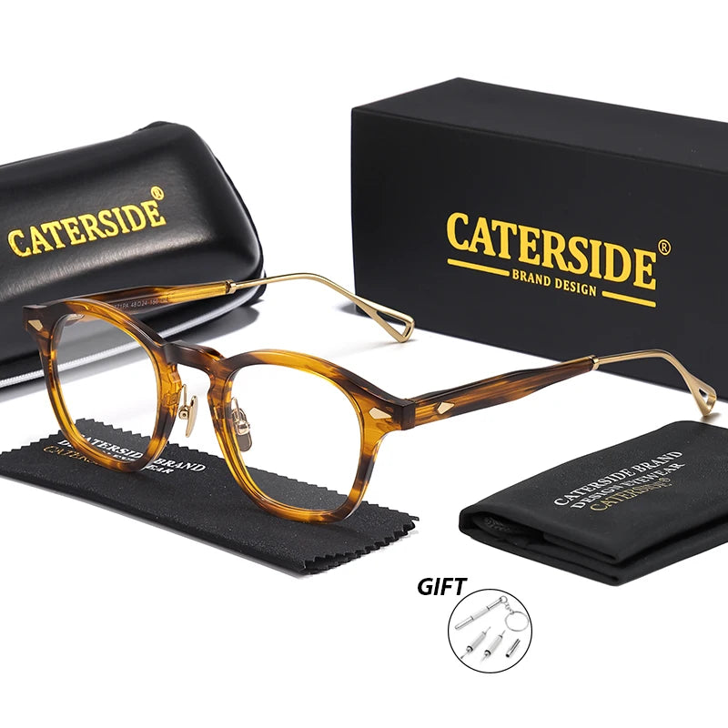 CATERSIDE Acetate Frame Women's Optical Glasses Designed with Metal Feet Customized Prescription Glasses Anti Blue Light Eyewear