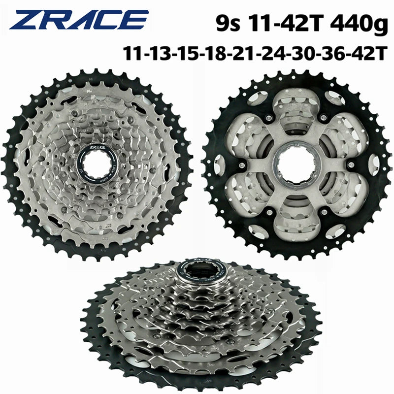ZRACE Bicycle Cassette 9 Speed MTB Bike Freewheel 11-40T / 11-42T, 9s CASSETTE