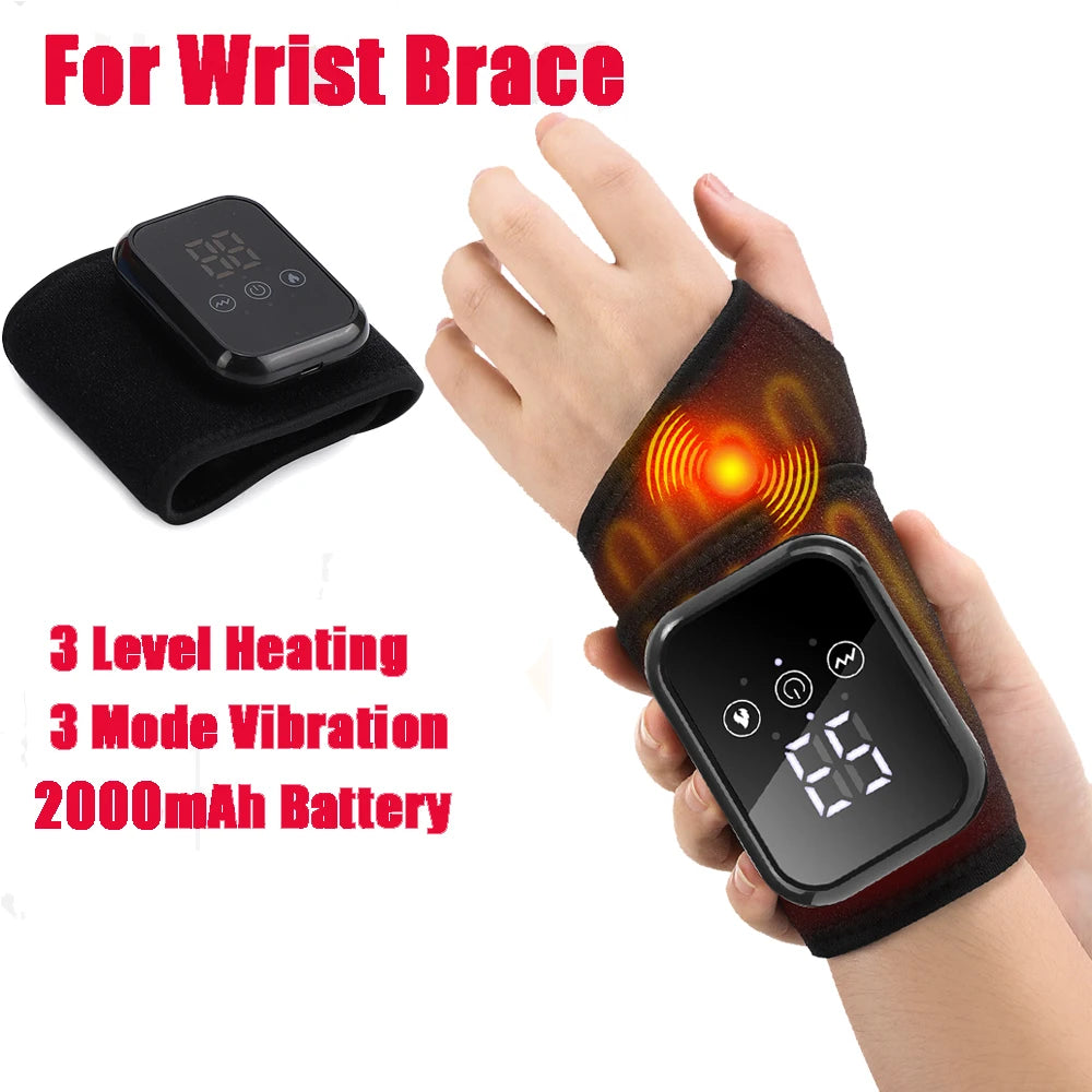Eletric Heating Wrist Guard Protective Belt 3 Levels Adjustment Heated Rechargeable Thermal Hand Wristband With Support Plate