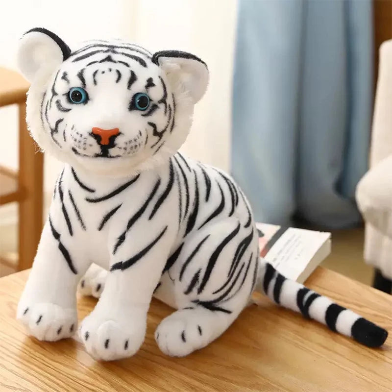 23cm Simulation Baby Tiger Plush Toy Stuffed Soft Wild Animal Forest Pillow Dolls For Kids Birthday Gift