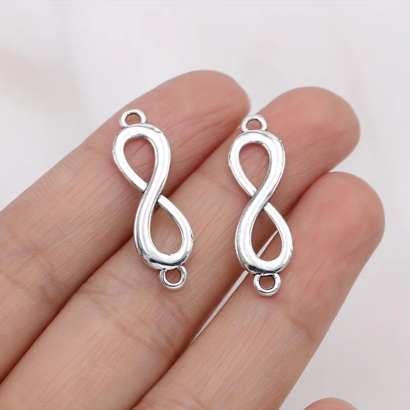 15Pcs Silver Plated Infinity Charms Connector for Jewelry Making Bracelet Accessories DIY