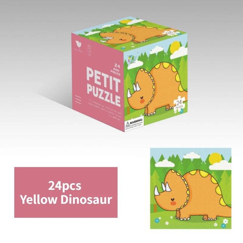 Mini 24 Pieces Kids Paper Puzzle Children Petit Puzzle Early Education Toys Intellectual Toy 3 Years Old English Packaging