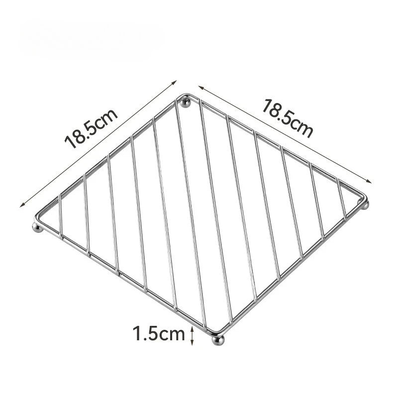 1pc Stainless Steel Pot Holder and Steamer Rack - Thickened Heat-Resistant Kitchen Mat Perfect for Cooking and Serving