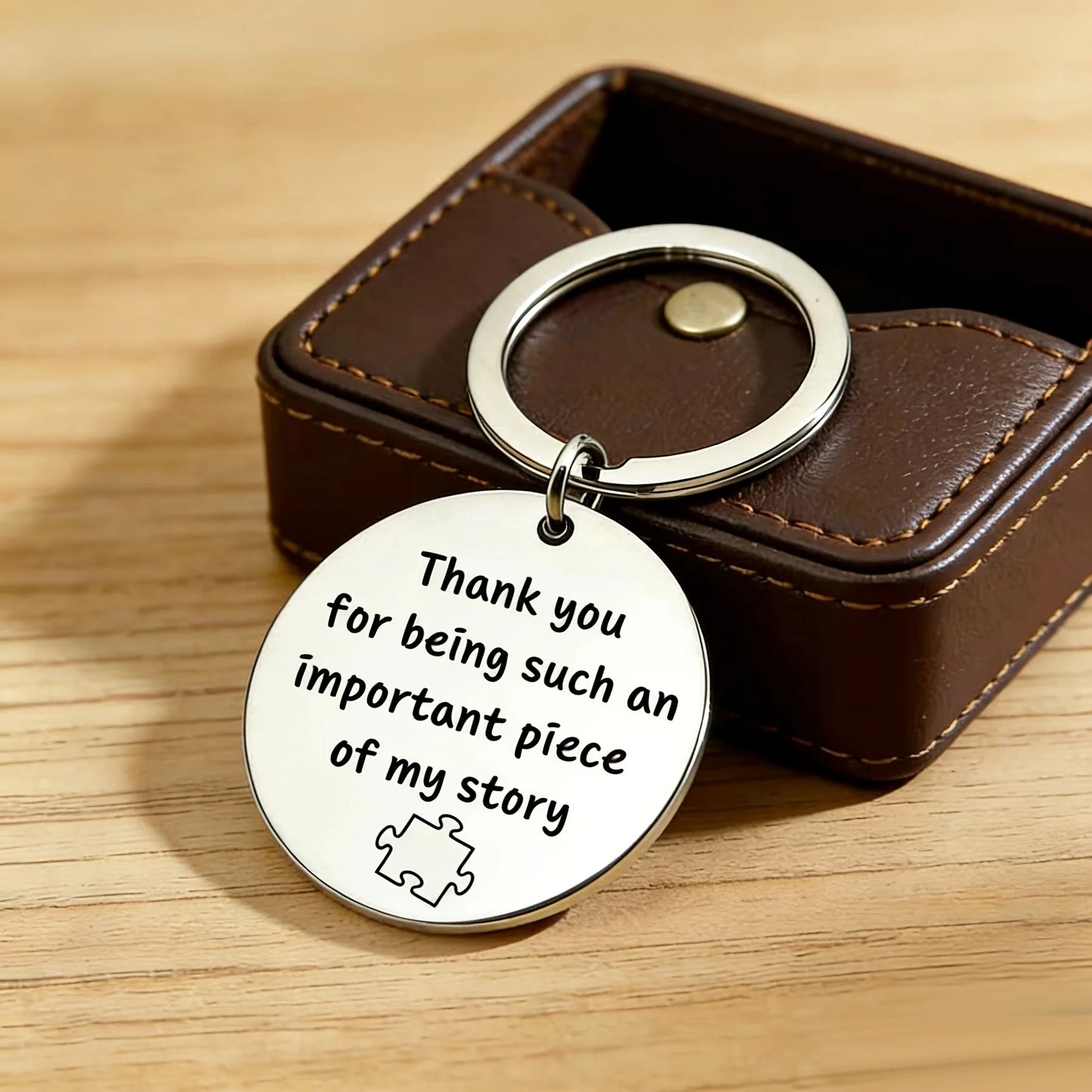 1Pc"Thank you for being such an important piece of my story"Keychain perfect birthday or holiday gift for besties, or students.