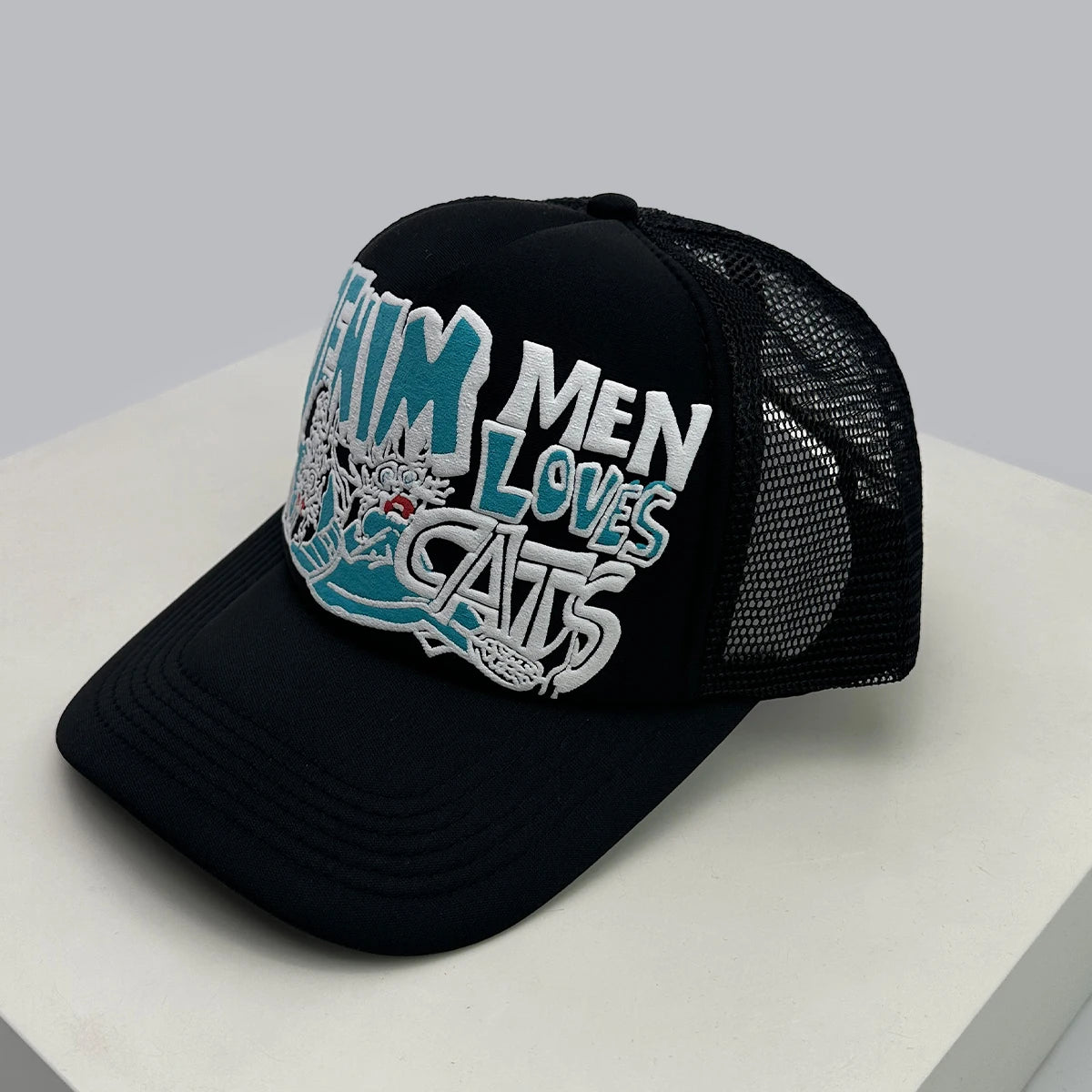 New Unisex 3D Printed Colored Letter Personal Baseball Hats Sunshade Hip Hop Breathable Color Block Trucker Caps Mesh Versatile