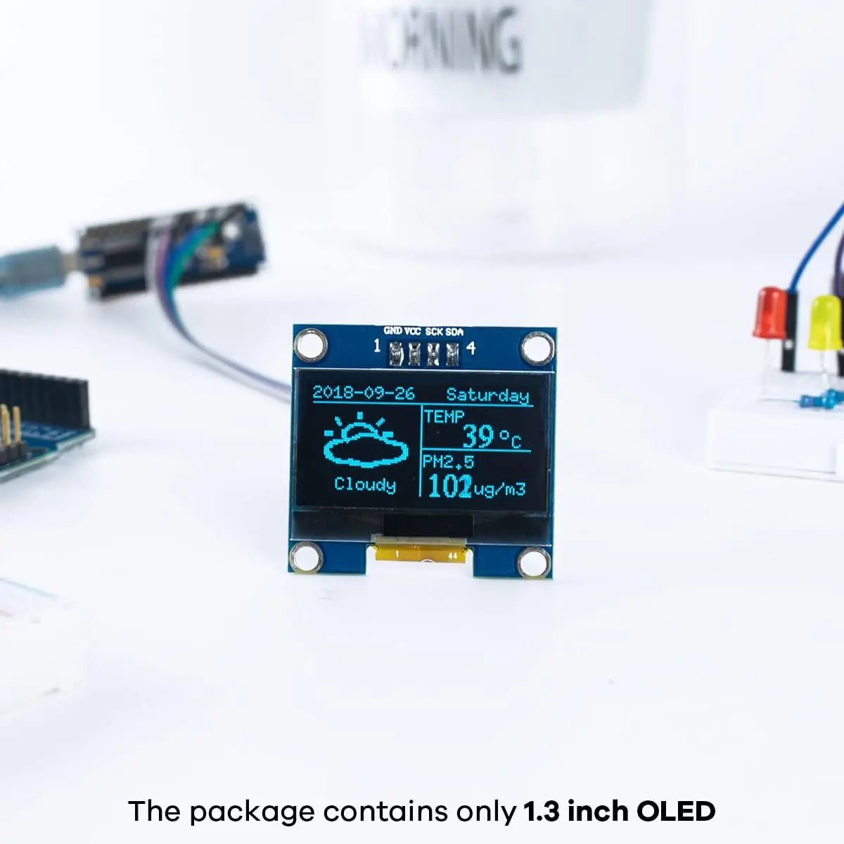 1.3 Inch OLED Display Module 128x64 Pixel IIC I2C OLED Screen CH1116 Driver Self-Luminous Display Board for Arduino Raspberry Pi