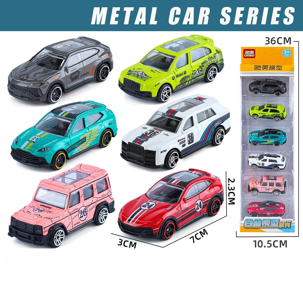 1:64 Scale Alloy Miniature Cars Models Series Diecast Toys Slide Forward Metal Material Rubber Tires Vehices Collecting Hobbies