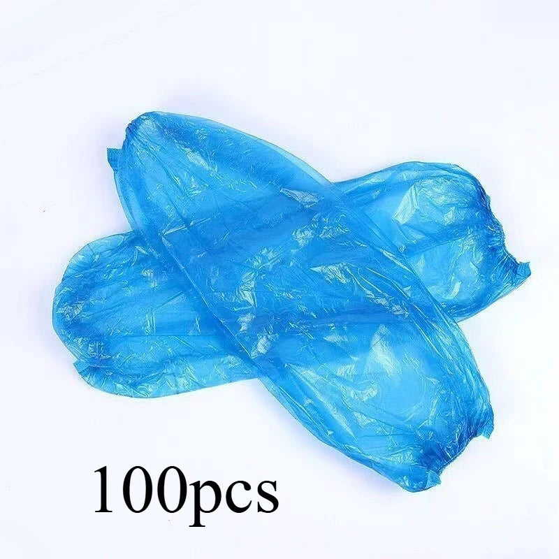 10/100pcs Disposable Waterproof Plastic Sleeves - Anti-Stain Protection for Kitchen, Home & Work Use, Kitchen Arm Protection