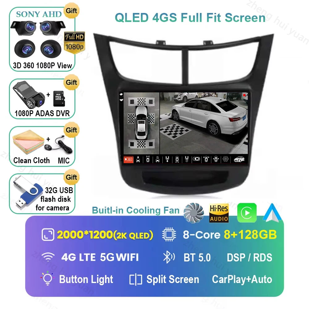 Android 16 CarPlay Auto Car Radio Multimedia navigation video Autoradio Stereo For Ch For Chevroletevrolet Sail Aveo 2015 - 2019