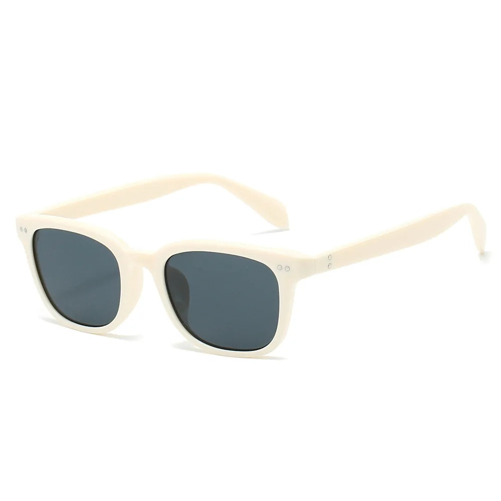 JNPCXI Fashion Square Rivets Men Sunglasses Shades UV400 Retro Women Jelly Color Sun Glasses