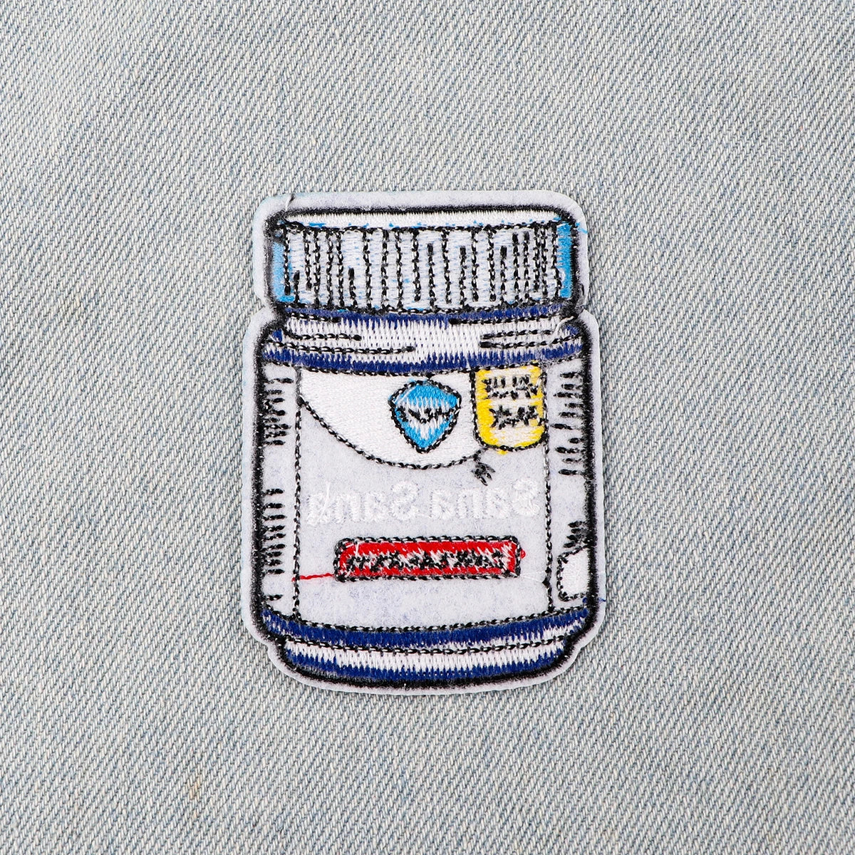 Medicine Bottle Embroidery Patch Spanish Culture Iron On Patches For Clothing Thermoadhesive Patches On Clothes DIY Sew Badges