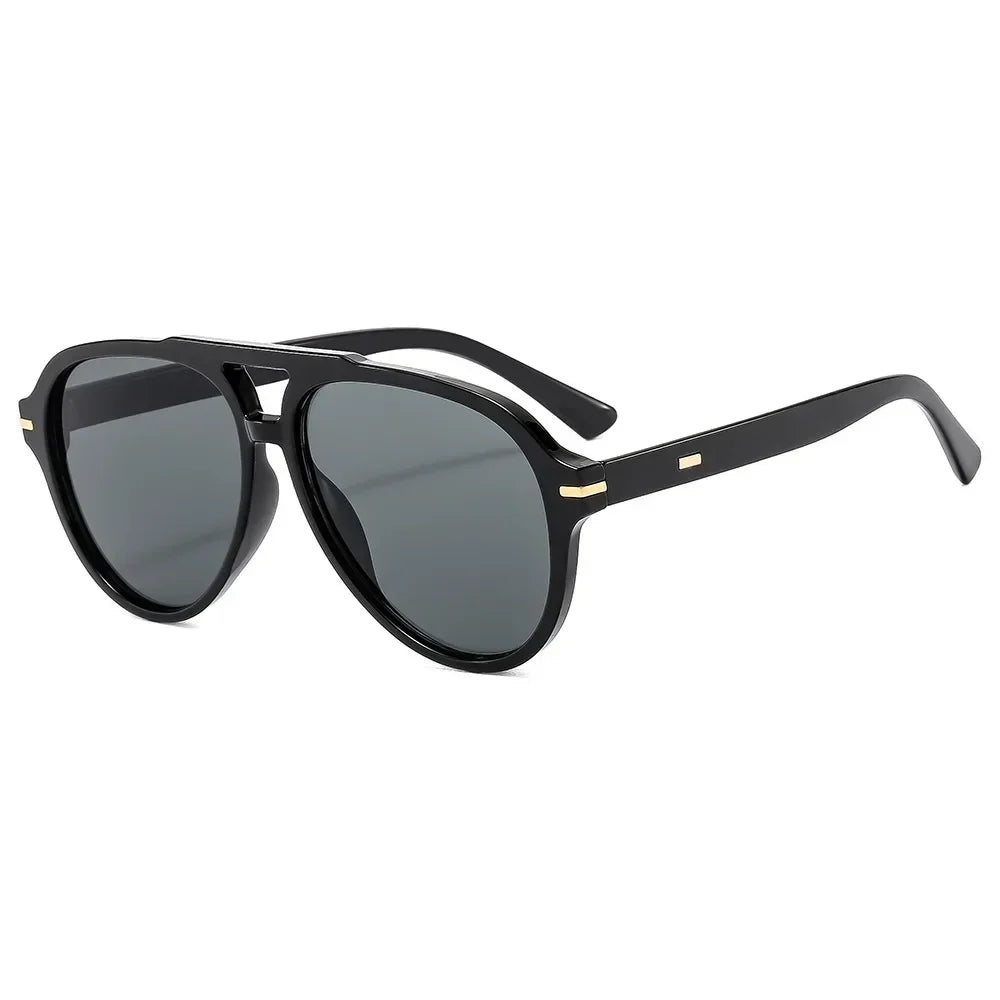 JNPCXI Square Pilot Shades Sunglasses Women Retro Red Vintage Double Bridge Sun Glasses Unisex Driving Eyewear