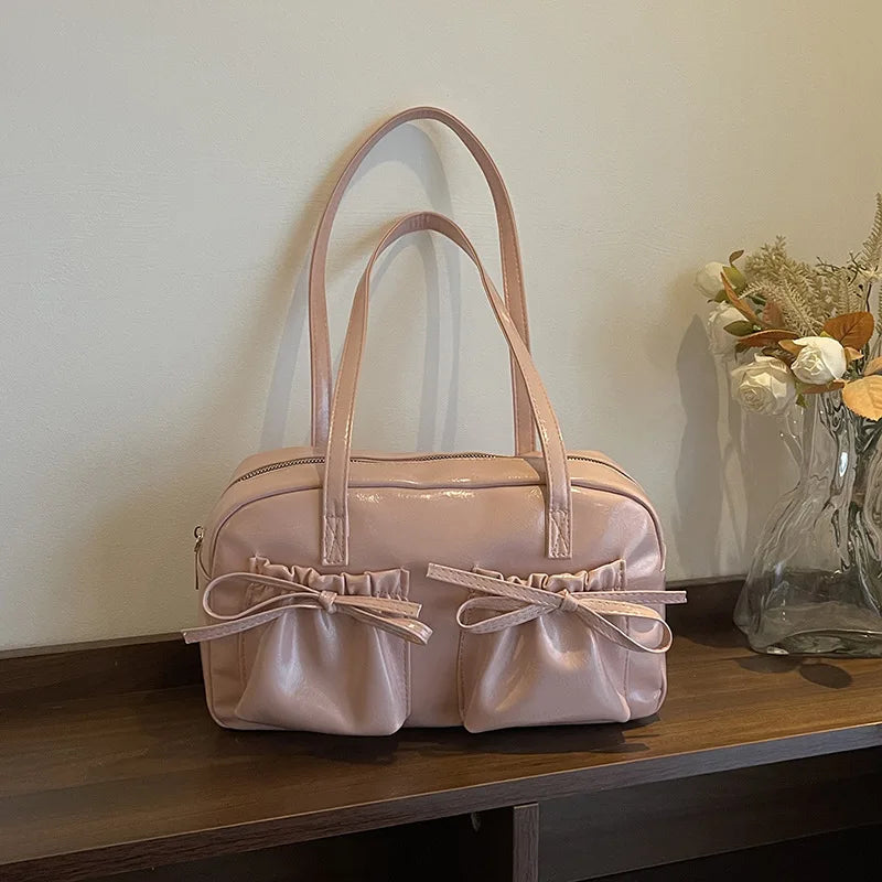 Vintage Ladies Commute Tote Business Shoulder Bag Pu Leather Female Underarm Bag