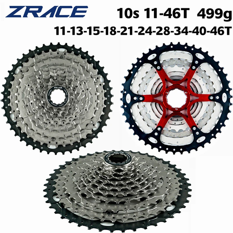 ZRACE Bicycle Cassette 10 Speed MTB Bike Freewheel 11-42T / 11-46T / 11-50T Aluminum Alloy Bracket, 10s CASSETTE