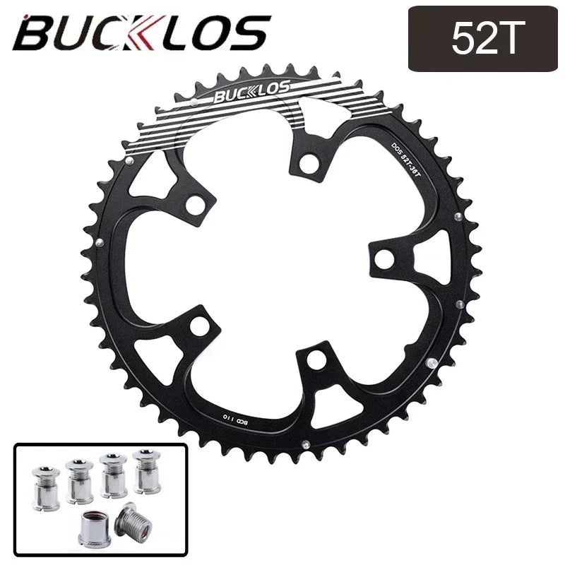 BUCKLOS 5 Bolts 110BCD Road Bike Chainring Lightweight Bicycle Crown 50-34T 52-36T 53-39T for Shimano Sram Crankset