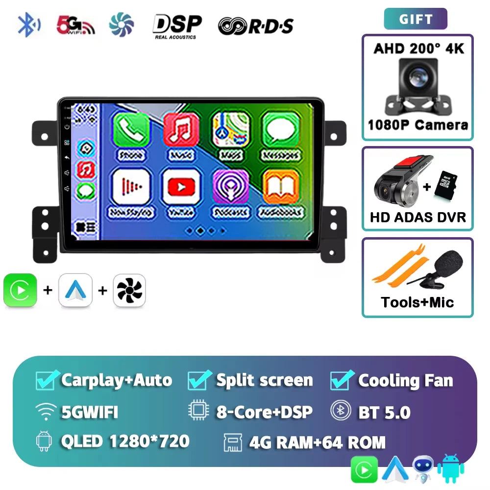 Android 15 Car Radio For Suzuki Grand Vitara 3 2005-2015 Wireless CarPlay Android Auto Multimedia Player GPS 4G WiFi Autoradio 2