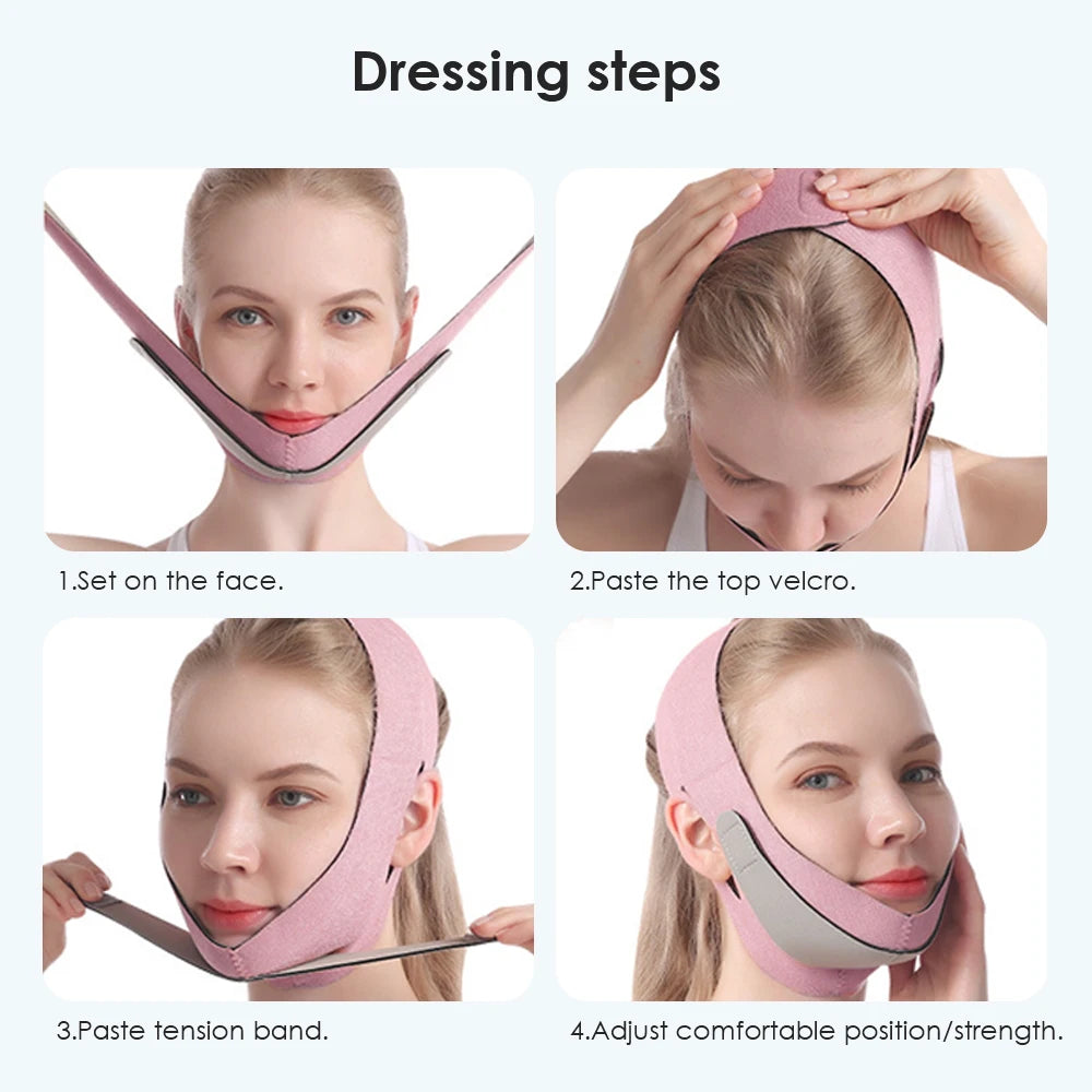 Reusable Face Slimming Bandage V Line Face Shaper Women Chin Cheek Lift Up Belt Facial Massage Strap Face Skin Care Beauty Tools