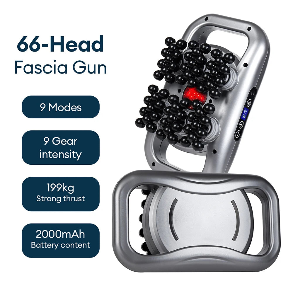 66-Heads Fascia Gun High-Frequency Vibration Body Massage Gun Back and Waist Massager Neck Shoulder Massager Muscle masajeador