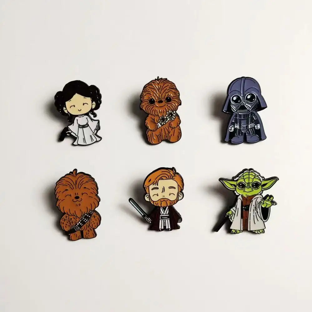 6 PCS Cartoon Lapel Pins Set Anime Badges Brooches for Backpacks Unisex Enamel Pin