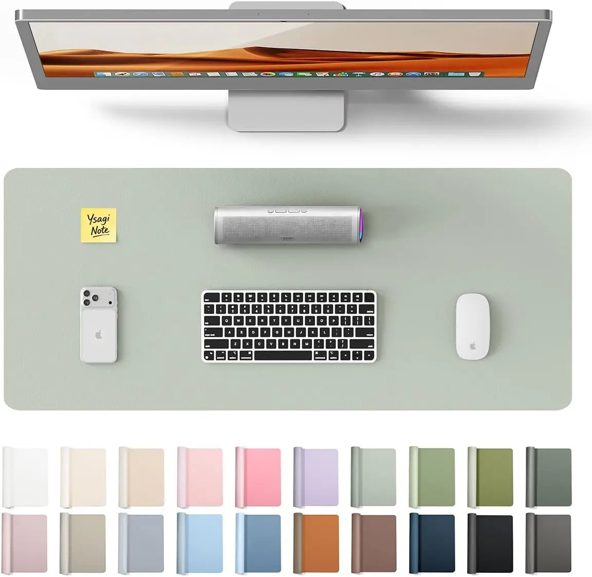 Leather Office Desk Pad Protector,Large Mouse Pad,Non-Slip,PU Leather,Laptop Desk Blotter,Waterproof Writing Pad for Office/Home