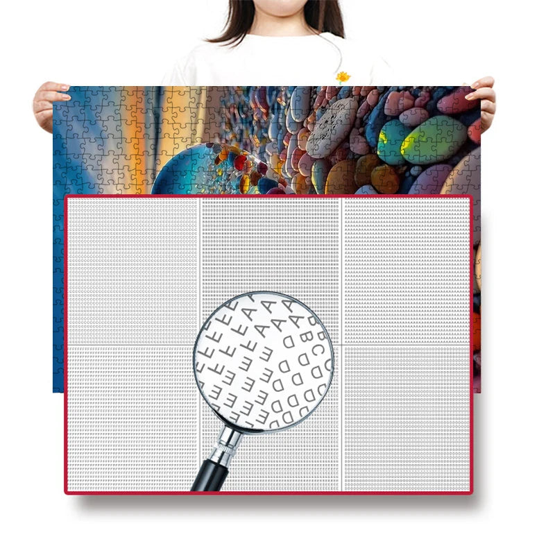 High Quality 70cm*50cm 1000pcs Love Stones Jigsaw Puzzle Adult Stress Relief Beautiful Landscape Painting Puzzle Wall Decor
