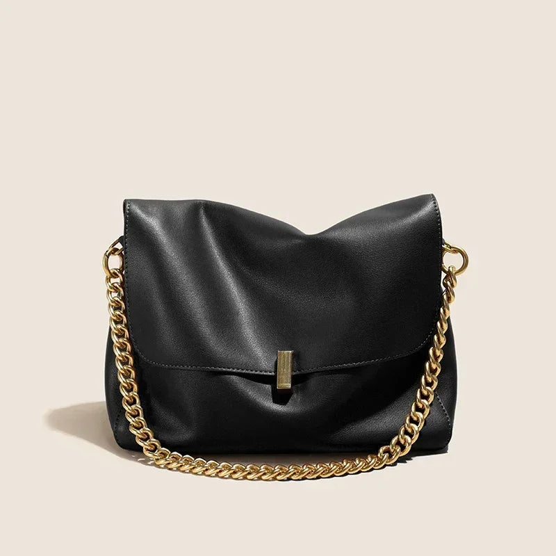 2025 New Genuine Cow Leather Shoulder Chain Bag For Women Large Capacity Crossbody Handbag Messenger Tote Bag Luxury Handbags