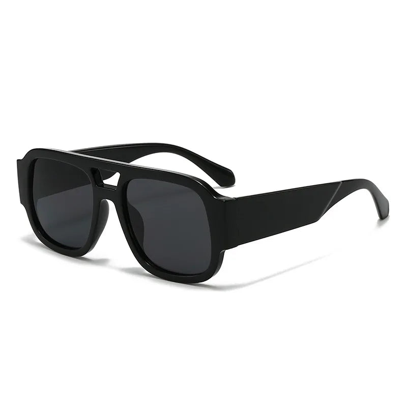 JNPCXI Fashion Women Double Bridges Square Sunglasses Candy Color Retro Wide Legs Men Sun Glasses Shades UV400