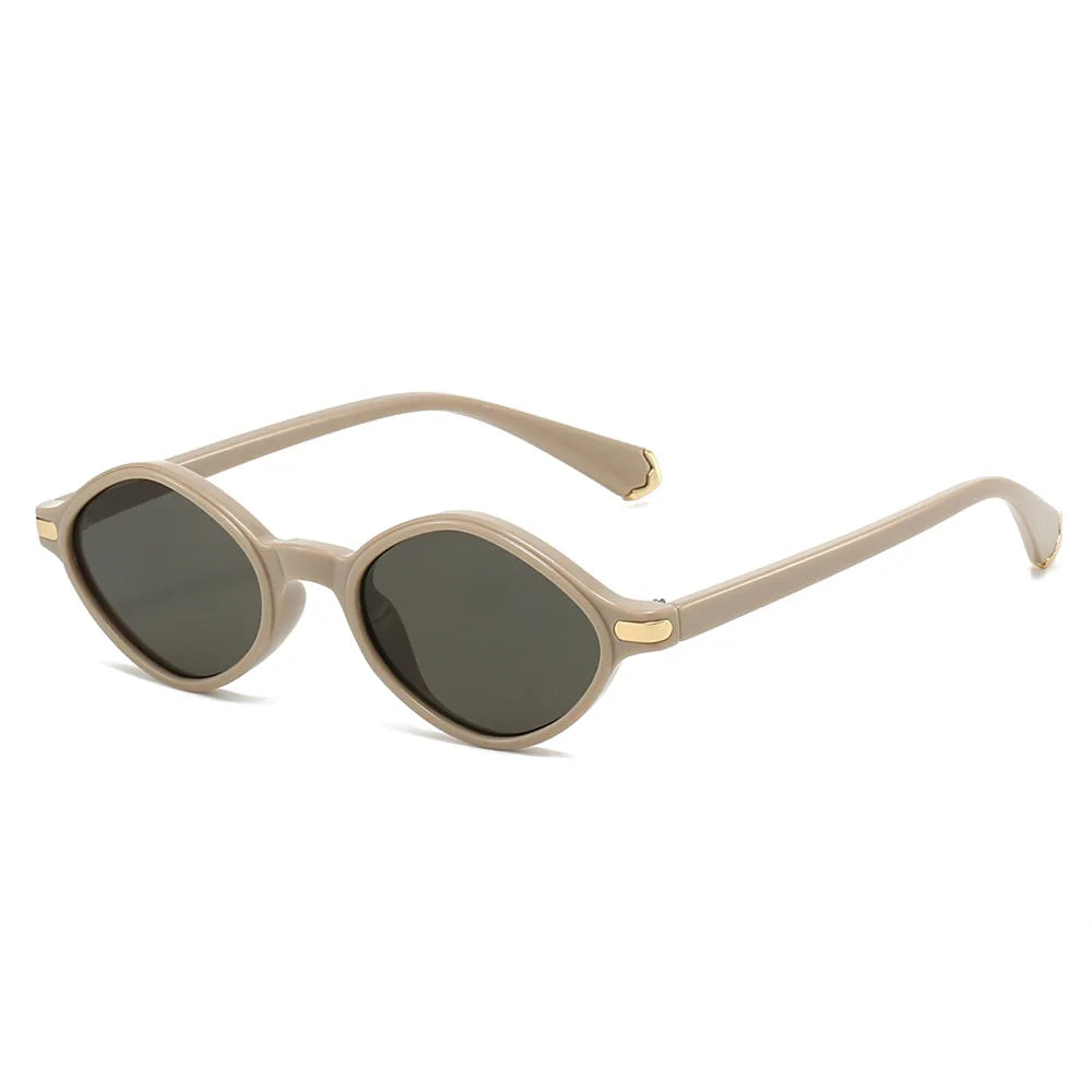 JNPCXI New Retro Polygon Cat Eye Sunglasses Women Fashion Leopard Shades UV400 Men Rivets Sun Glasses