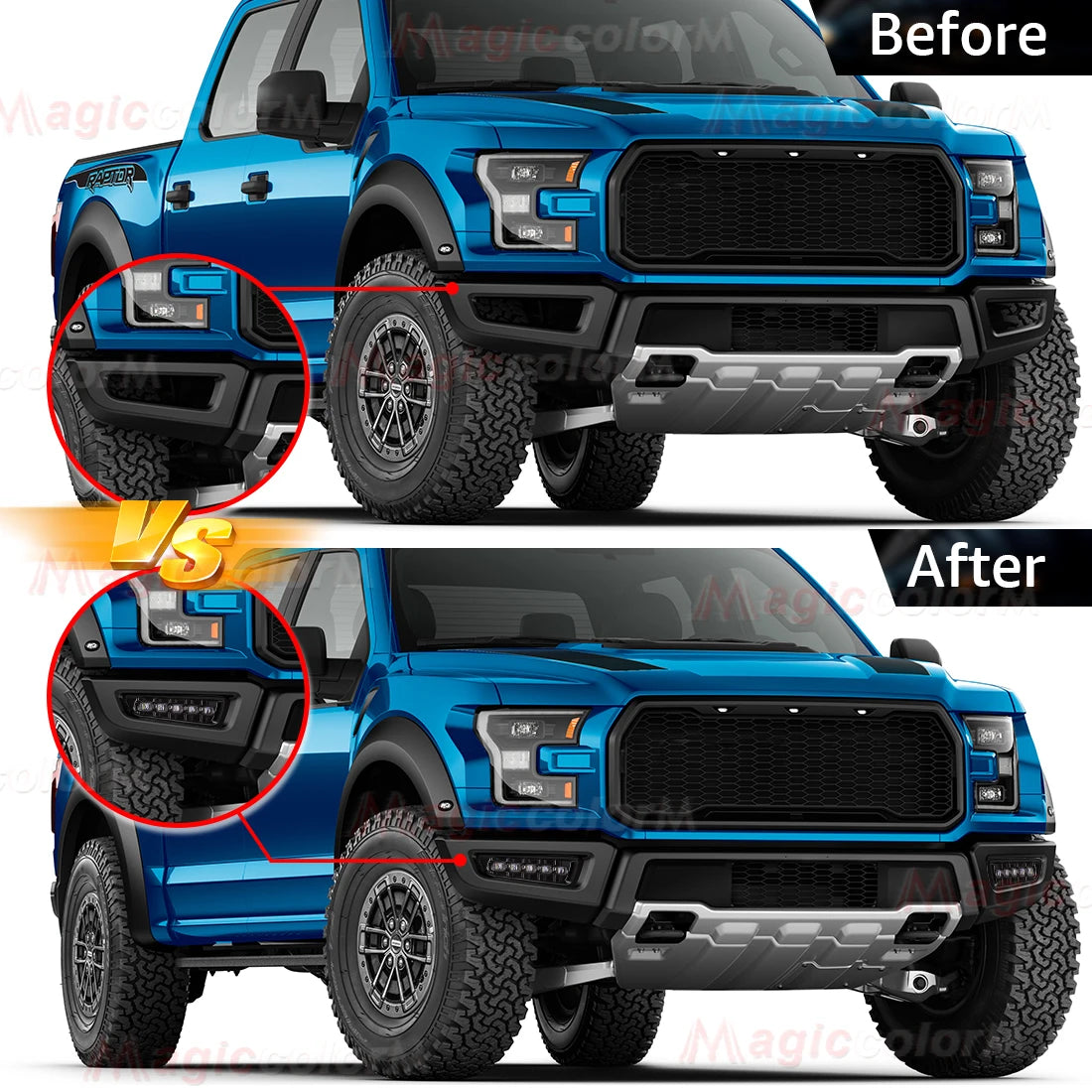 For Ford Raptor F150 2017 2018 2019 2020 Led DRL Daytime Running Lights Fog Lamps Dynamic Turn Signal Daylights Car Accessories