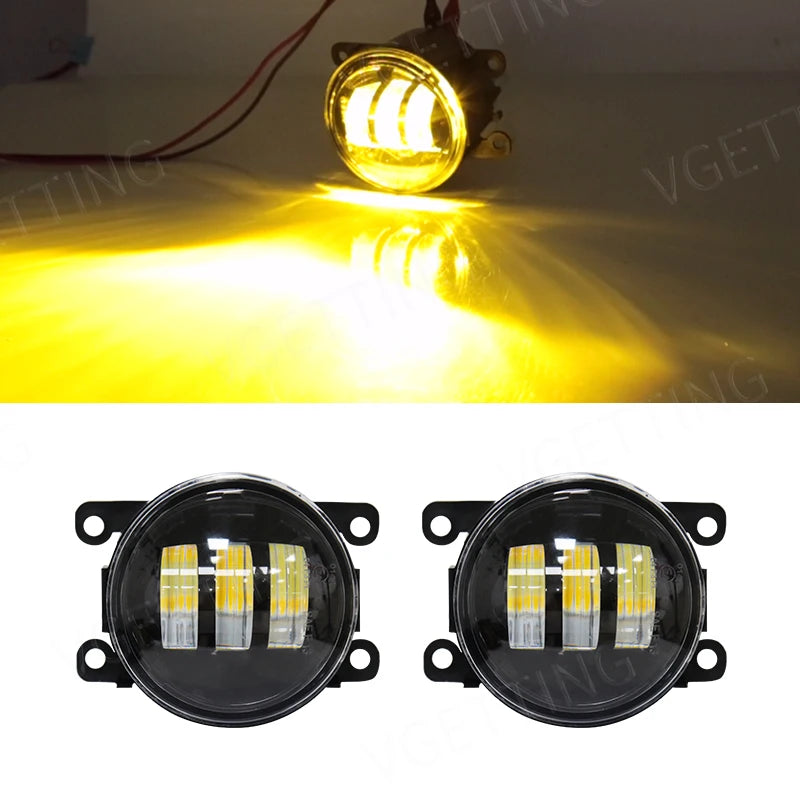LED Fog Light For Citroen Ford Honda Suzuki Isuzu Mitsubishi Renault Auto Car Fog Lamp 8000LM 30W White Yellow 12V Waterproof
