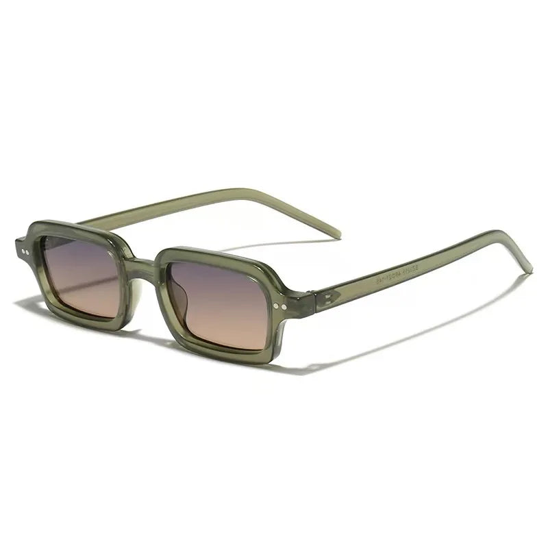 JNPCXI New Retro Small Rectangle Jelly Color Sunglasses Women Shades UV400 Fashion Rivets Men Punk Gradient Sun Glasses