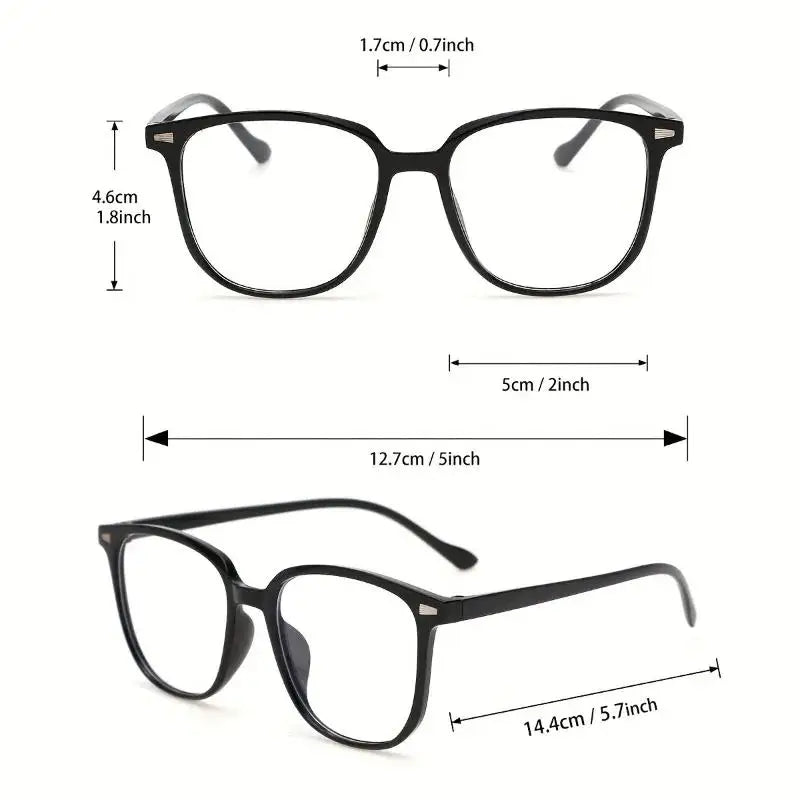 2PCS Anti-Radiation Blue Light Eyeglasses for Computer Eye Round Frame Unisex Women Men Replaceable Lens