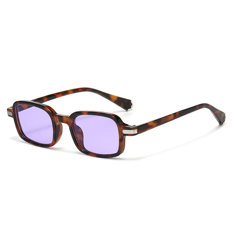 JNPCXI New Retro Rectangle Women Sunglasses Fashion Clear Ocean Gradient Lens Shades UV400 Men Trending Rivets Sun Glasses