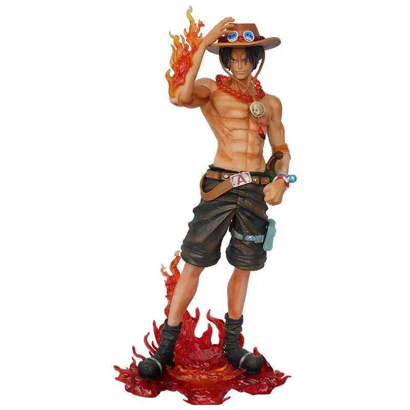 23cm-9 inch Anime One Piece Figure Ace in Flame Statue PVC Collectible Statue