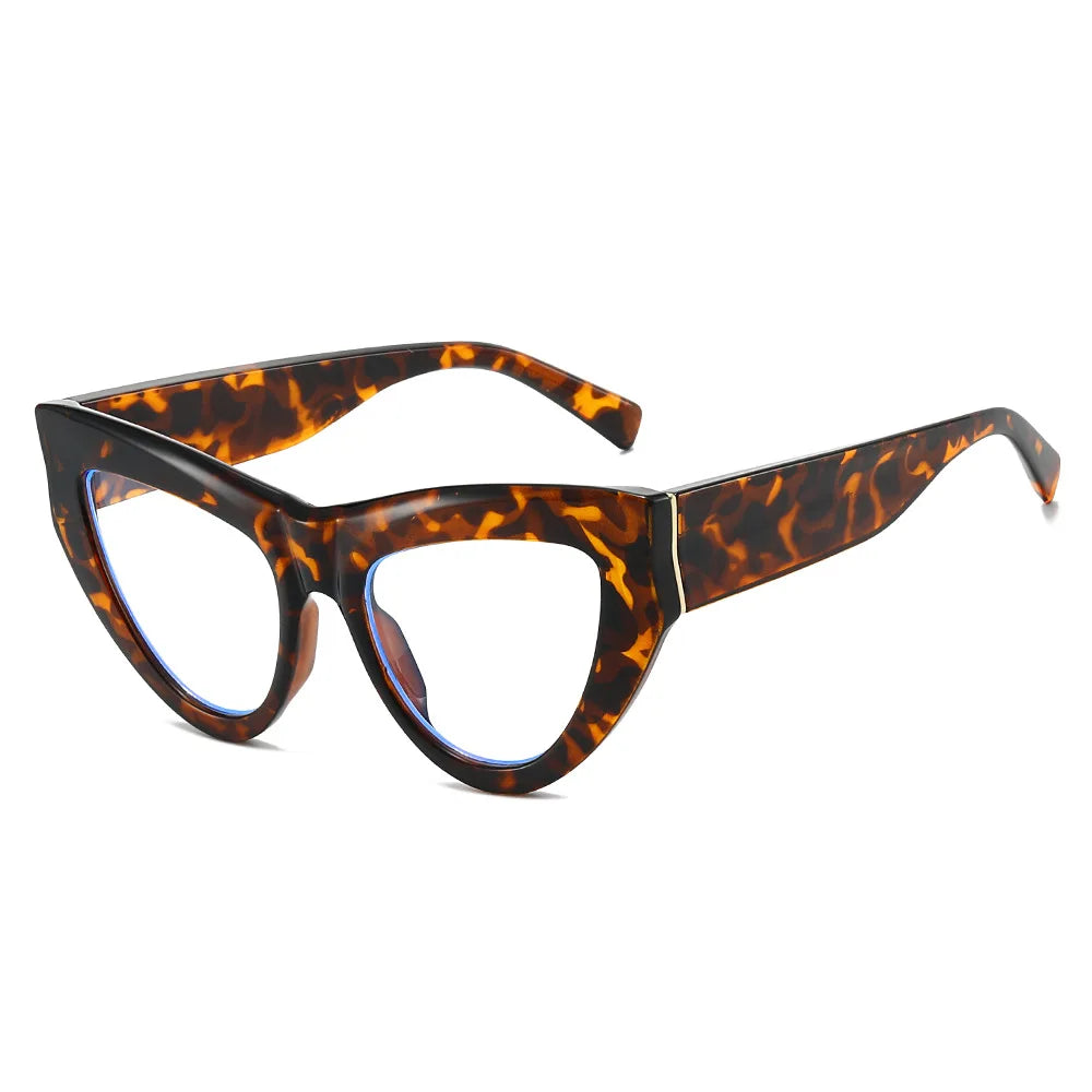 JNPCXI New Cat Eye Colorful Women Glasses Frame Fashion Purple Leopard Clear Anti Blue Light Eyewear Men Optical Frame