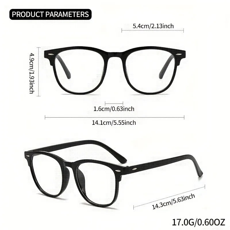 1 Pair of Retro Fashion Glasses Transparent Lenses Suitable for Both Men and Women Versatile